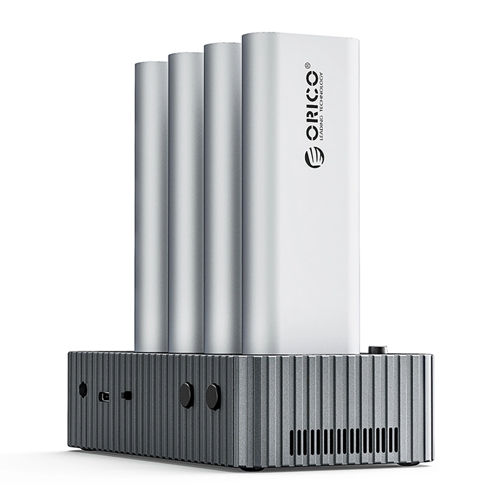 „Orico IT48N-C“ 4 diskų prijungimo stotelė su M.2 NVME klonavimo funkcija – pilkos spalvos