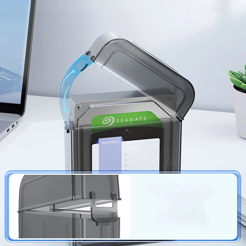 Orico PPH-25 protective case 2.5" disk box – semi-transparent, pilkos spalvos