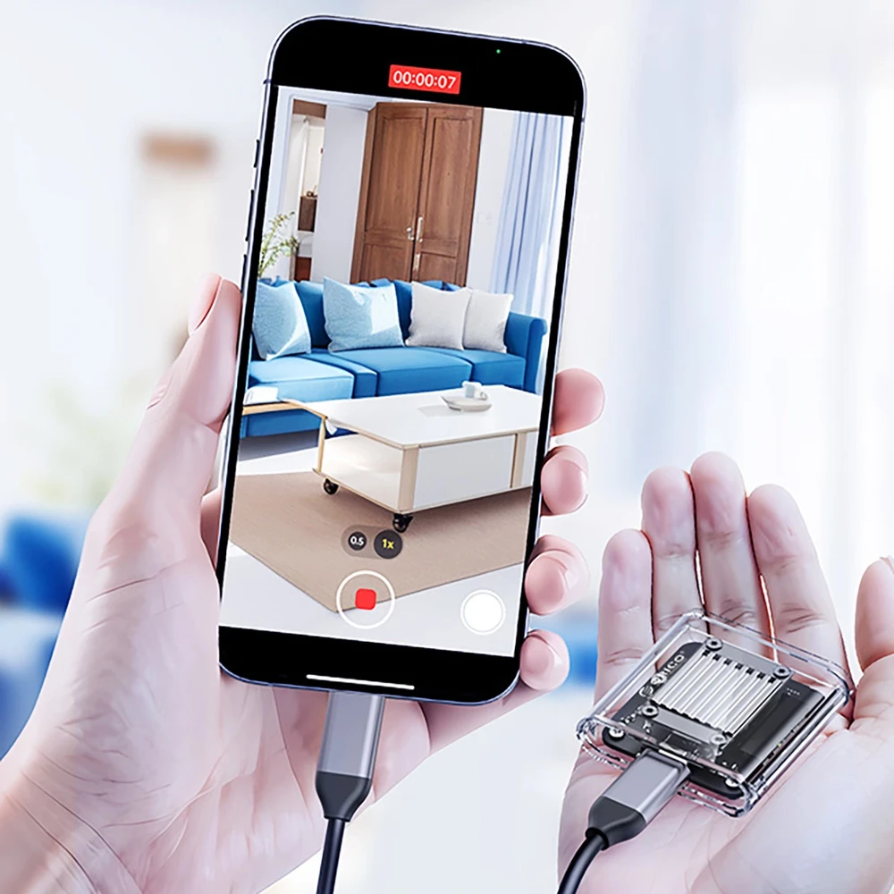 Disko dėžutė Orico TC20-M2 M.2 NVME USB-C 3.2 – skaidri