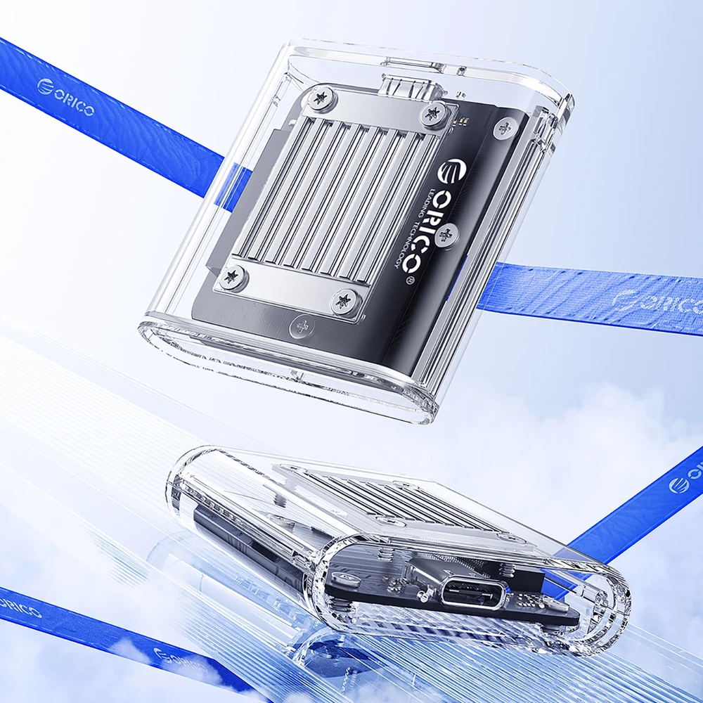 Disko dėžutė Orico TC20-M2 M.2 NVME USB-C 3.2 – skaidri