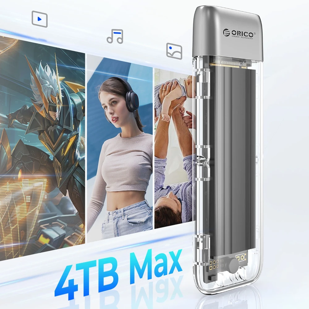 Disko dėžutė Orico TXM2-C3 M.2 NVME USB-C 3.2 10Gb/s – pilkos spalvos