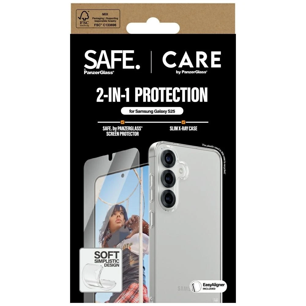 Panzer Glass Apsauginis rinkinys CARE by PanzerGlass Fashion 2in1 Dėklas+Ekrano apsauga Samsung Galaxy S25