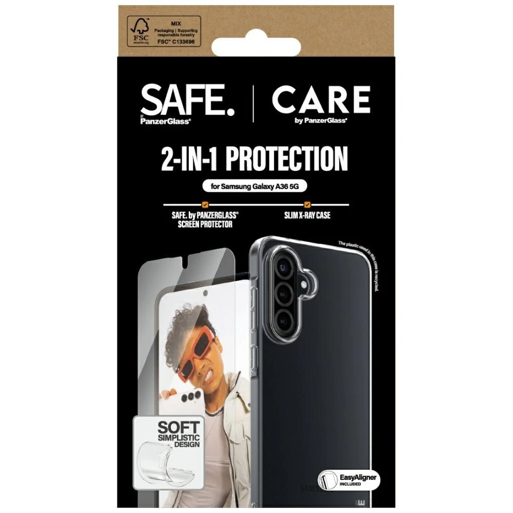 Panzer Glass Apsauginis rinkinys CARE by PanzerGlass Fashion 2in1 dėklas+apsauginis stiklas Samsung Galaxy A36 5G