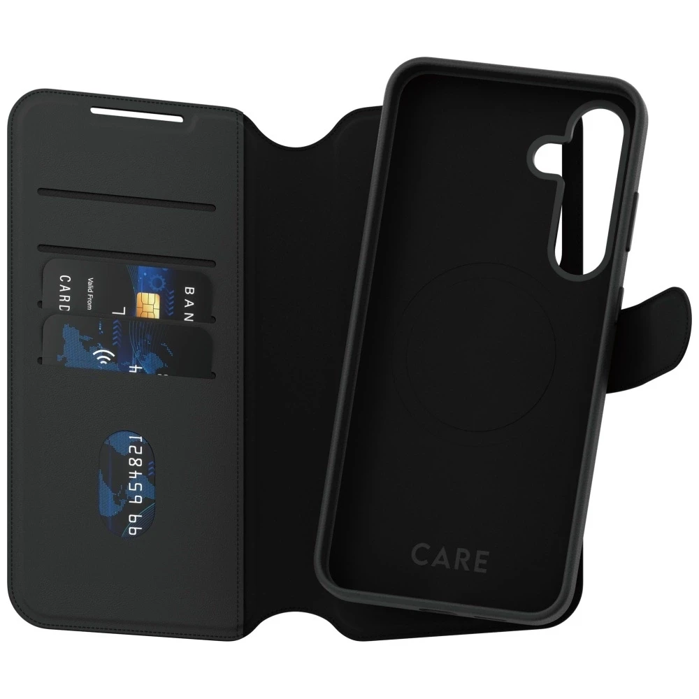 Dėklas Panzer Glass CARE by PanzerGlass Feature Case Tango Du viename piniginė Qi Suderinamas Samsung Galaxy S25 Plus, Juodas