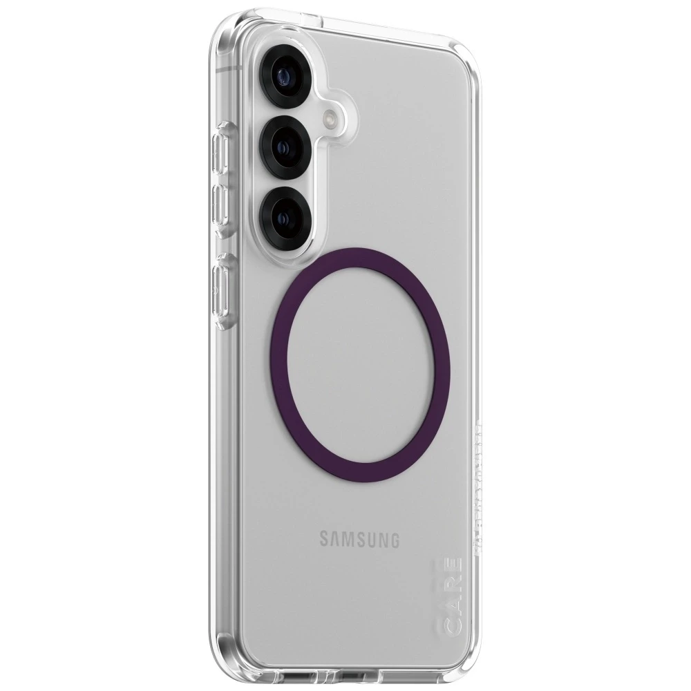 Dėklas Panzer Glass CARE by PanzerGlass Flagship Urban Combat Violetinė QI Samsung Galaxy S25 skaidrus