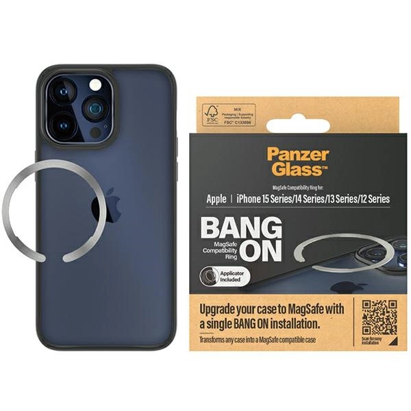 Panzer Glass MagSafe PanzerGlass Bang ON ring Apple iPhone 12 / 13 / 14 / 15 - sidabrinės spalvos