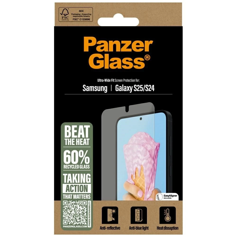 Panzer Glass Apsauginis stiklas PanzerGlass All-in-One Ultra-Wide Fit Samsung Galaxy S25