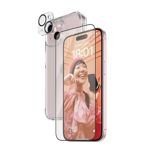 Panzer Glass PanzerGlass Bundle 3in1 set dėklas telefonui skaidrus + plėvelė + kameros apsauga Apple iPhone 15 Plus