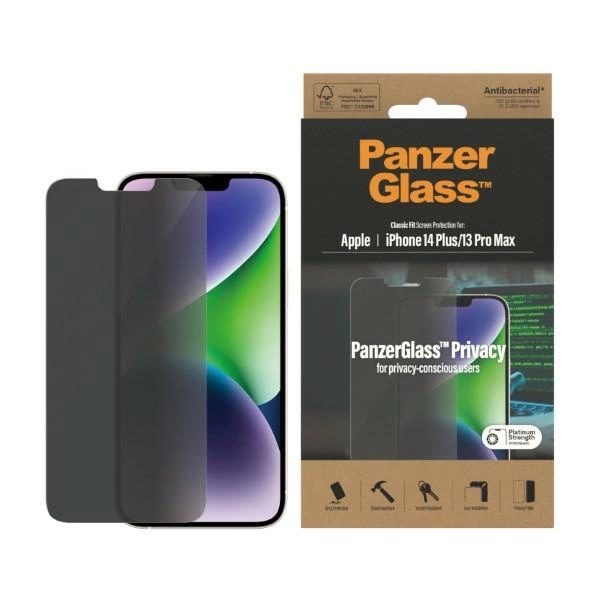 Panzer Glass PanzerGlass | Ekrano apsauga | Apple | iPhone 14 Plus/13 Pro Max | Stiklas | Juodas | Classic Fit | Privatumas