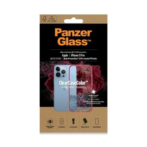 Panzer Glass PanzerGlass Clearantibacterial Military Grade certified Apple iPhone 13 Pro - dėklas telefonui skaidrus ir rožinės spalvos