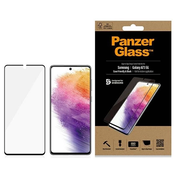 Panzer Glass PanzerGlass ekrano apsauga Samsung Galaxy A73 5G Glass Juodas Tinka dėklui