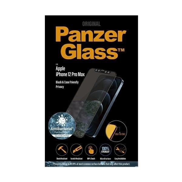 Panzer Glass PanzerGlass | Apple | iPhone 12 Pro Max | Glass | Juodas | Privacy glass
