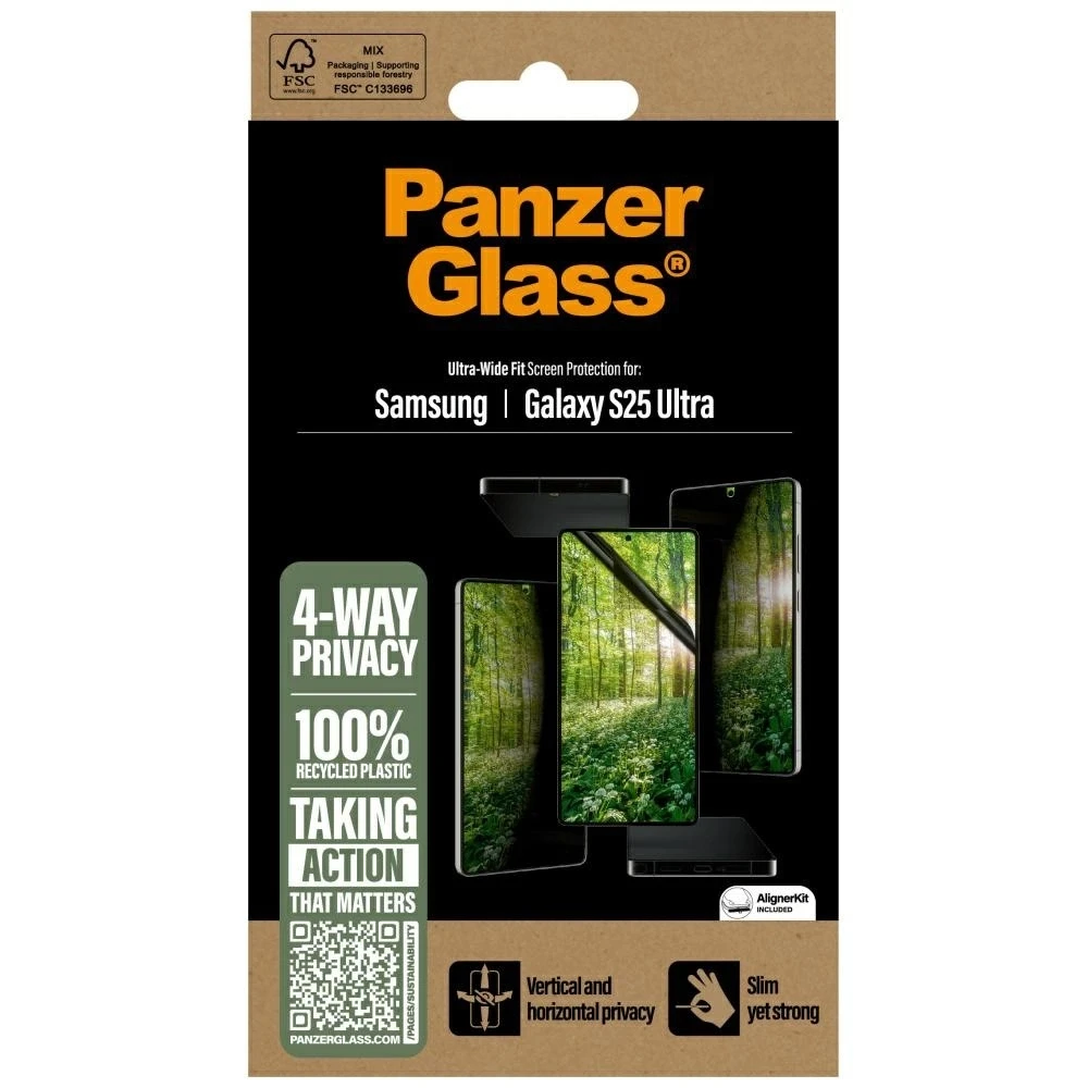 Panzer Glass PanzerGlass Eco Matrix Ultra-Wide Fit Privacy Glass, skirtas Samsung Galaxy S25 Ultra