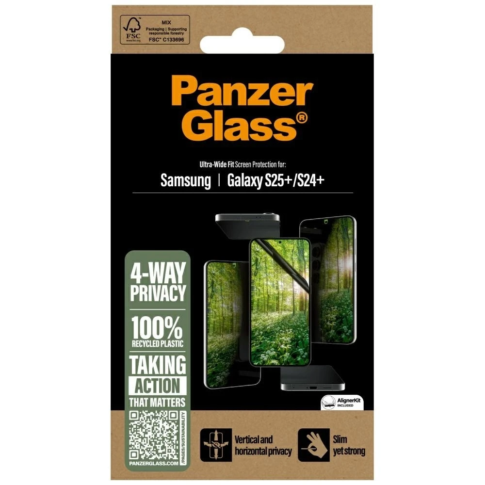 Panzer Glass PanzerGlass Eco Matrix Ultra-Wide Fit Privacy stiklas, skirtas Samsung Galaxy S25 Plus