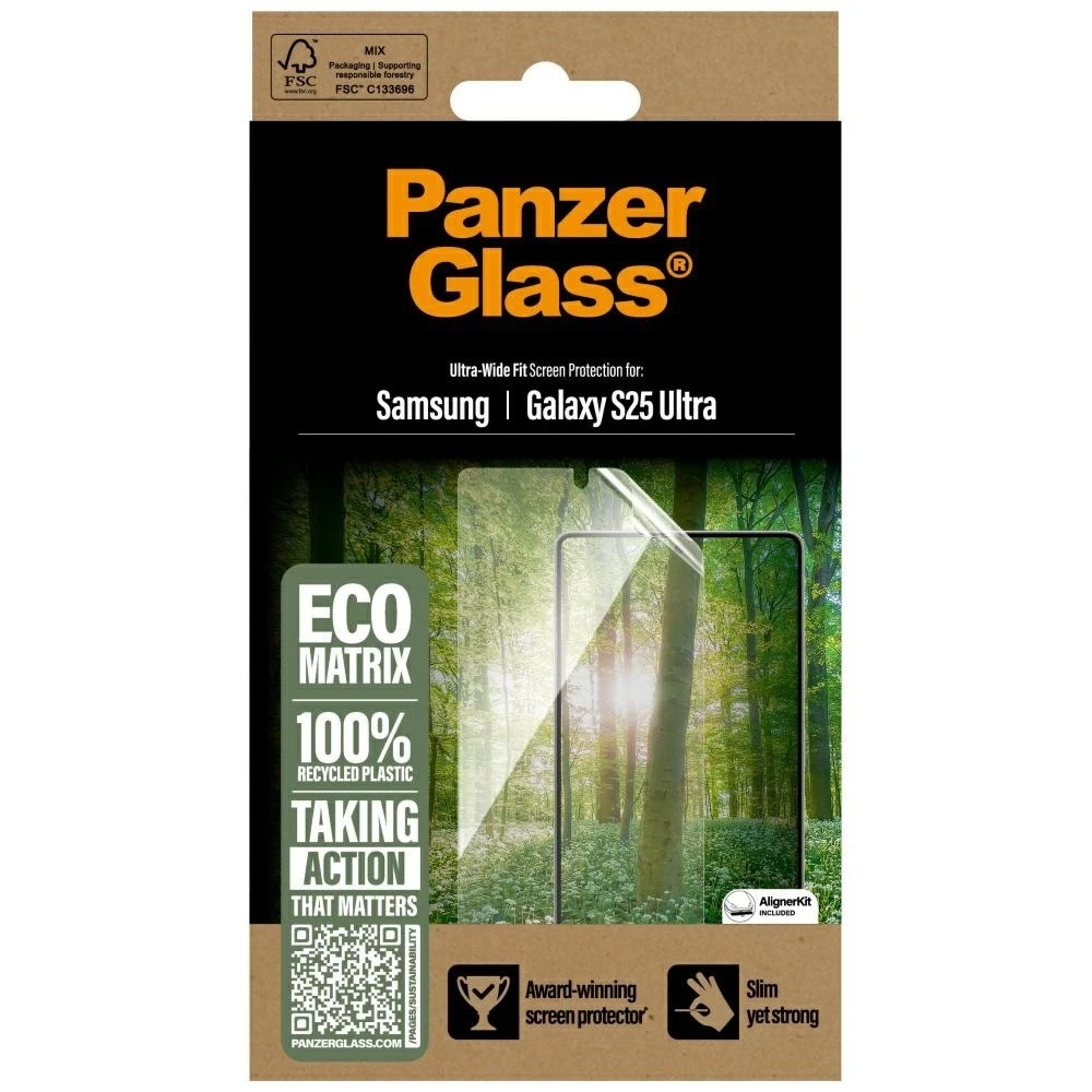 Panzer Glass PanzerGlass Eco Matrix Ultra-Wide Fit grūdintas stiklas, skirtas Samsung Galaxy S25 Ultra