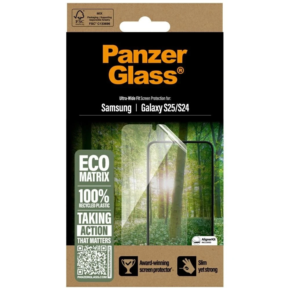 Panzer Glass PanzerGlass Eco Matrix Ultra-Wide Fit grūdintas stiklas, skirtas Samsung Galaxy S25