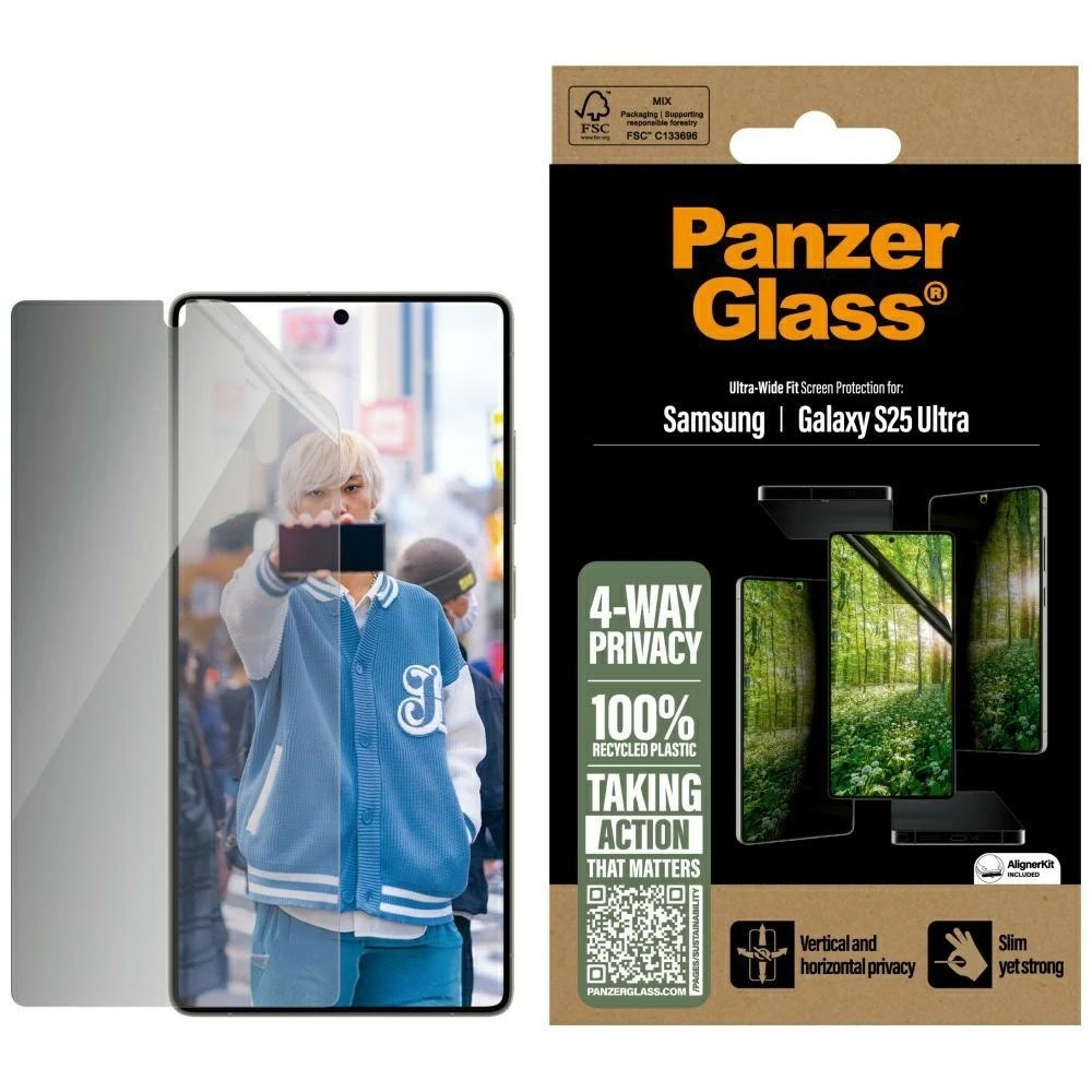 Panzer Glass PanzerGlass Eco Matrix Ultra-Wide Fit Privacy Glass, skirtas Samsung Galaxy S25 Ultra