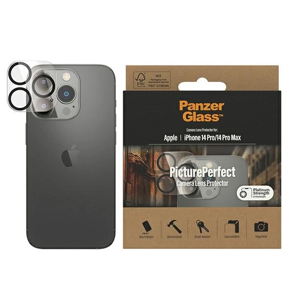 Panzer Glass Apsauginis stiklas telefono kamerai Apple iPhone 14 Pro / 14 Pro Max PanzerGlass Camera Protector Platinium Strength (0400)