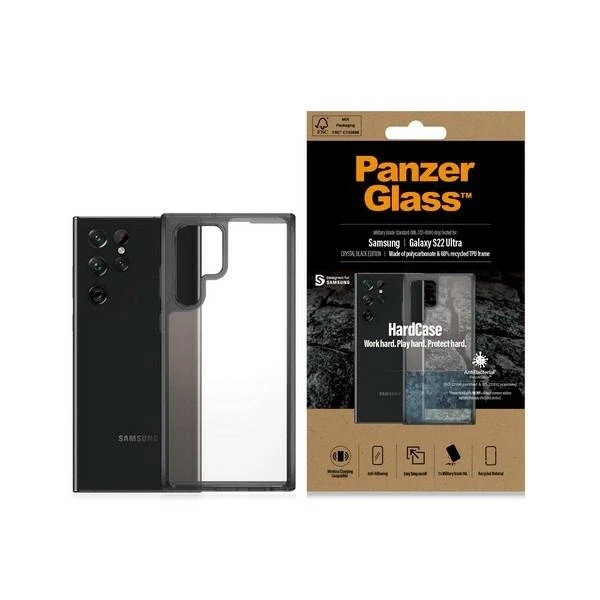 Panzer Glass PanzerGlass HardCase antibakterinis Military Grade sertifikuotas dėklas Samsung Galaxy S22 Ultra - dėka telefonui skaidrus