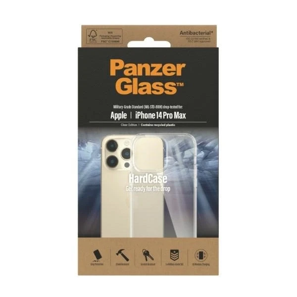 Panzer Glass PanzerGlass | Kietas dėklas | Apple | iPhone 14 Pro Max | Išvalyti | Suderinamas su belaidžiu įkrovimu; 100% perdirbta rėmo medžiaga