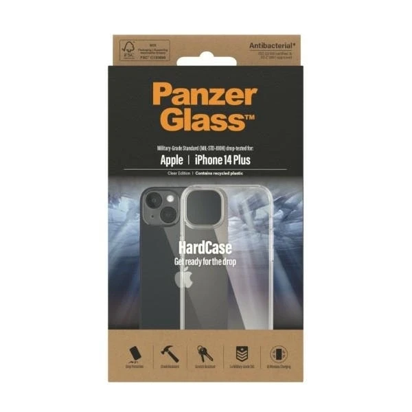 Panzer Glass PanzerGlass | Kietas dėklas | Apple | iPhone 14 Plus | Išvalyti | Suderinamas su belaidžiu įkrovimu; 100% perdirbta rėmo medžiaga