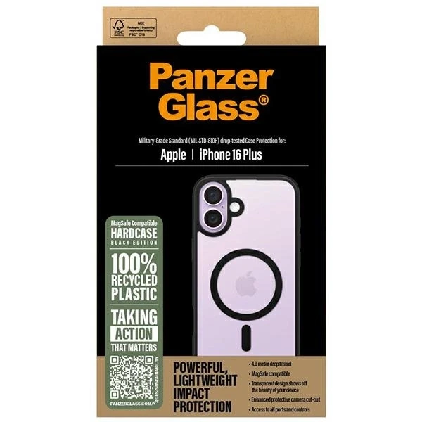 Panzer Glass PanzerGlass HardApple iPhone 16 Plus 6.7" dėklas telefonui juodos spalvos/dėklas telefonui juodos spalvos MagSafe 1303