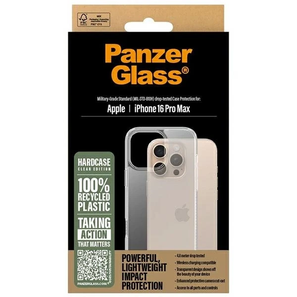 Panzer Glass PanzerGlass HardApple iPhone 16 Pro Max 6.9" dėklas telefonui skaidrus/Transparent 1290