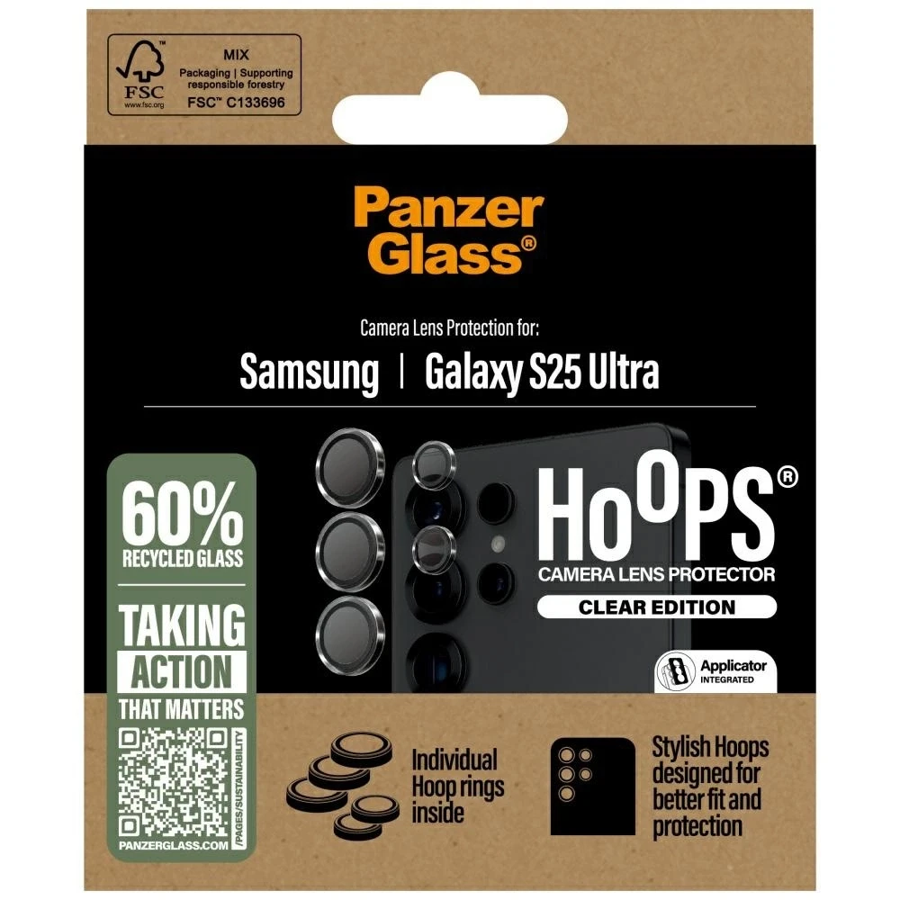 Panzer Glass PanzerGlass Hoops objektyvo apsauga Samsung Galaxy S25 Ultra, skaidrus