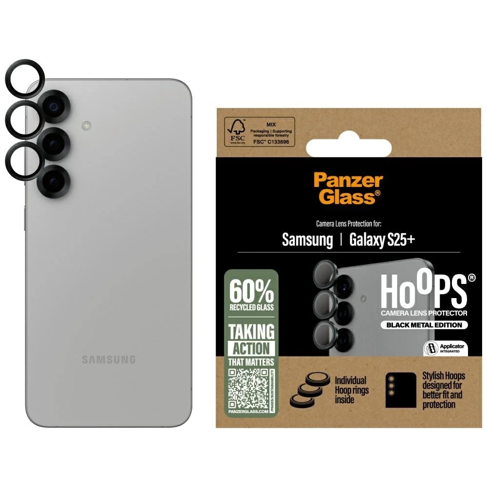 Panzer Glass Ekrano apsauga kamerai PanzerGlass Hoops Lens Protector Samsung Galaxy S25 Plus juodos spalvos