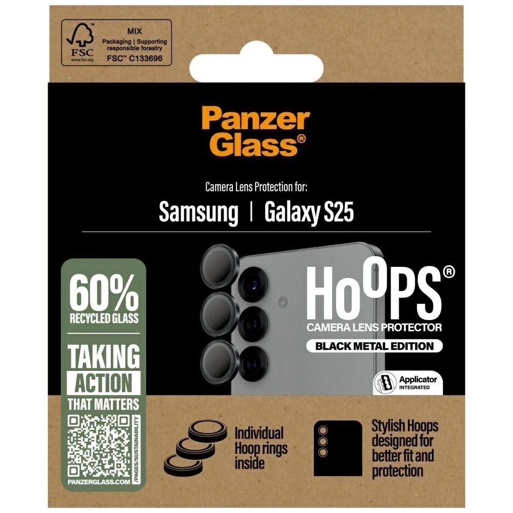 Panzer Glass Ekrano apsauga kamerai PanzerGlass Hoops Lens Protector Samsung Galaxy S25 juodos spalvos