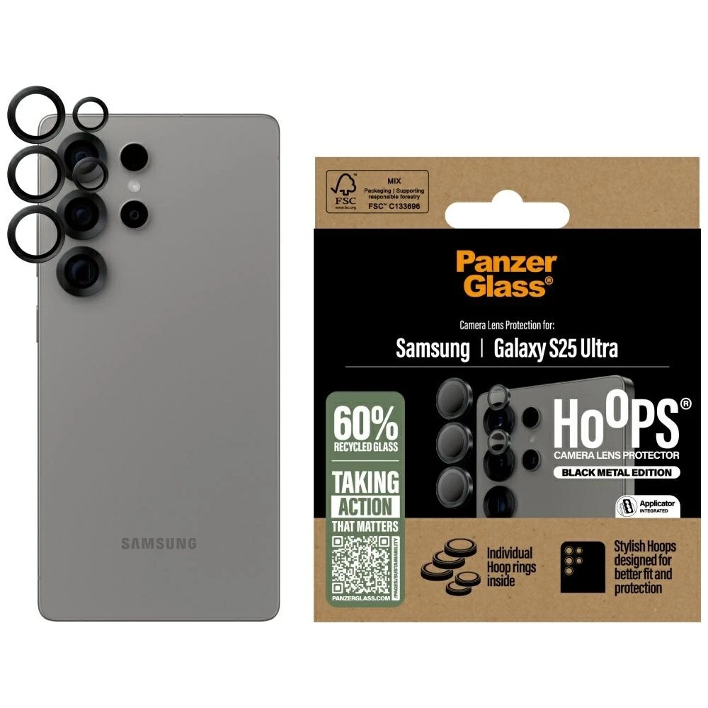 Panzer Glass Ekrano apsauga kamerai PanzerGlass Hoops Lens Protector Samsung Galaxy S25 Ultra juodos spalvos