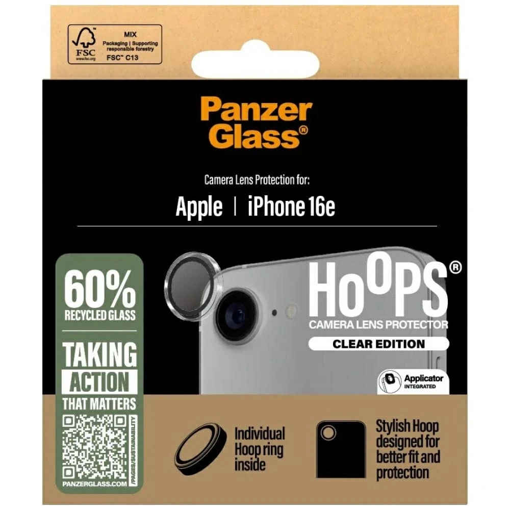 Panzer Glass Apsauginis stiklas objektyvui PanzerGlass Hoops Lens Protector Apple iPhone 16e skaidrus