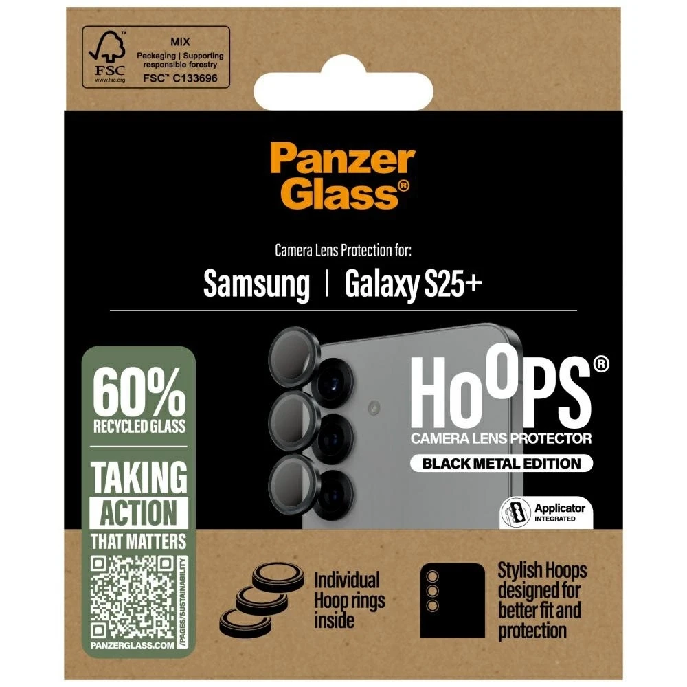 Panzer Glass Ekrano apsauga kamerai PanzerGlass Hoops Lens Protector Samsung Galaxy S25 Plus juodos spalvos