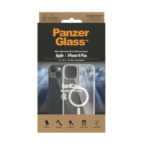 Panzer Glass PanzerGlass | HardCase MagSafe Suderinamas | Apple | iPhone 14 Plus | Išvalyti | Suderinamas su MagSafe; Karinio laipsnio standartas; 100% perdirbta rėmo medžiaga