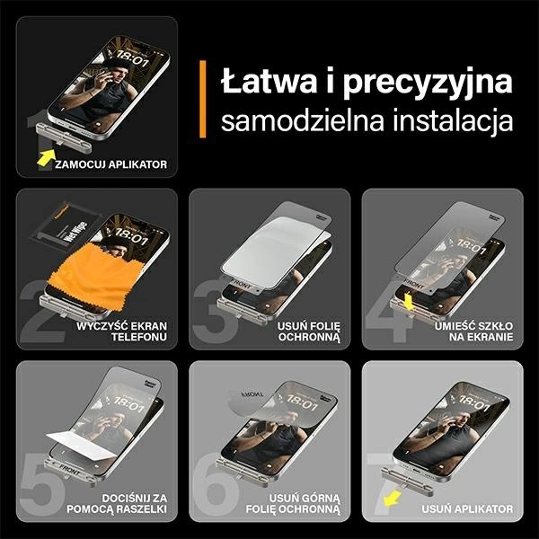 Panzer Glass PanzerGlass™ MATRIX ekrano apsauga su D3O iPhone 15 Pro | Itin platus pritaikymas w. AlignerKit
