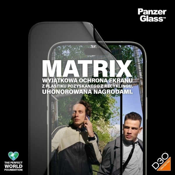 Panzer Glass PanzerGlass™ MATRIX ekrano apsauga su D3O iPhone 15 Plus | Itin platus pritaikymas w. AlignerKit