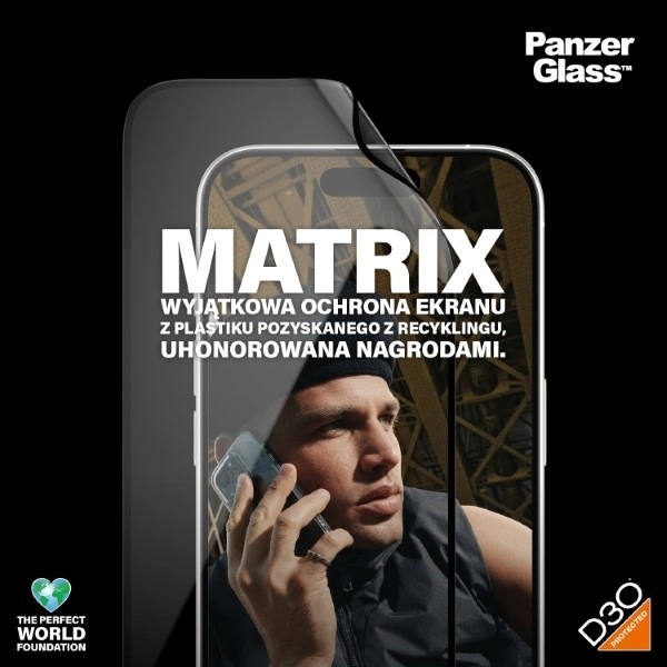 Panzer Glass PanzerGlass™ MATRIX ekrano apsauga su D3O iPhone 15 Pro | Itin platus pritaikymas w. AlignerKit