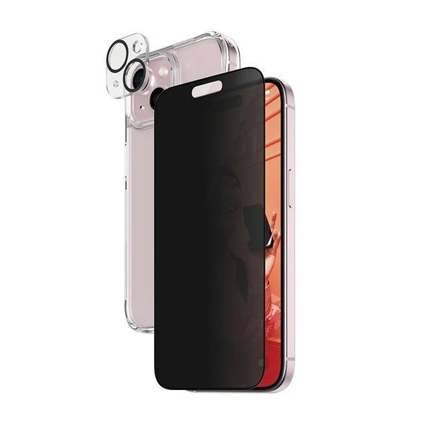 Panzer Glass PanzerGlass Privacy Bundle 3in1 dėklas telefonui skaidrus + privacy glass + kameros apsauga Apple iPhone 15