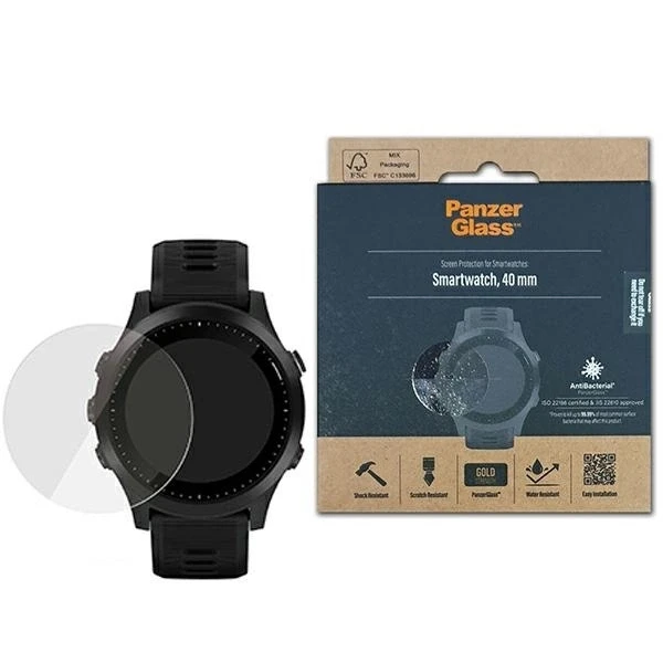 Panzer Glass PanzerGlass apsauginis stiklas išmaniajam laikrodžiui, 40 mm, antibakterinis