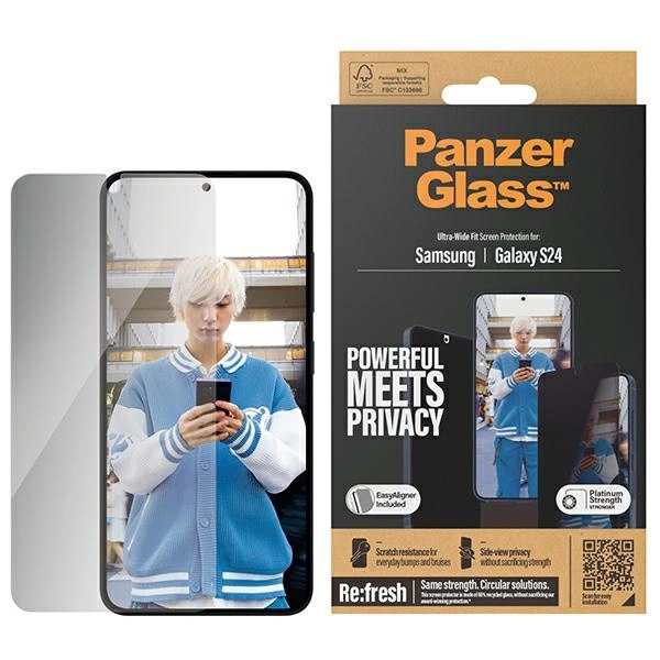 Panzer Glass PanzerGlass | Ekrano apsauga | Samsung | Galaxy S24 | Polietileno tereftalatas (PET) | Skaidrus | Itin platus pritaikymas wA
