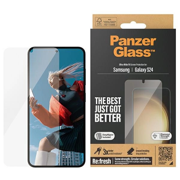 Panzer Glass PanzerGlass ekrano apsauga, skirta Samsung Galaxy S24 5G dėklui, draugiška (skaidri)