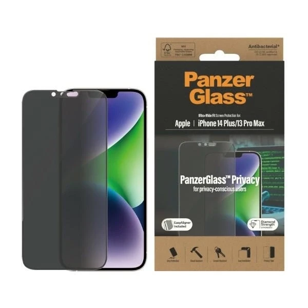 Panzer Glass PanzerGlass ekrano apsauga, Apple, iPhone 14 Plus/13 Pro Max, Glass, Juodas, Privatumas