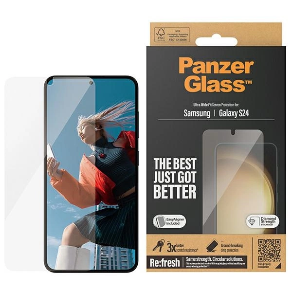Panzer Glass PanzerGlass ekrano apsauga, skirta Samsung Galaxy S24 5G dėklui, draugiška (skaidri)