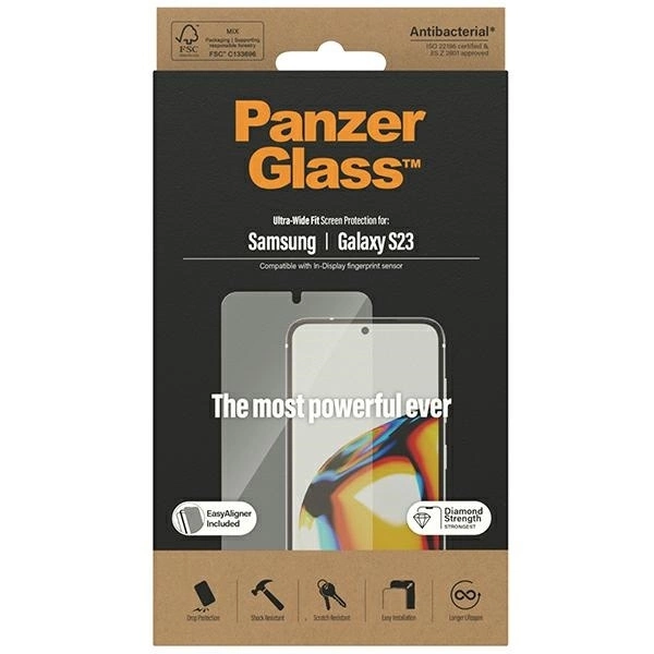 Panzer Glass PREMIUM TEMPERED stiklo ekrano apsauga, pilnas dangtelis, skirtas Samsung Galaxy S23 Ultra-Wide Fit AB