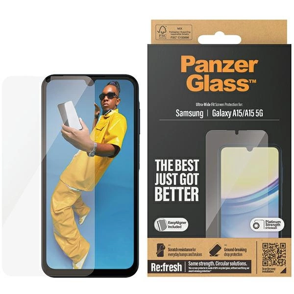 Panzer Glass PanzerGlass Ultra-Wide Fit Apsauginis stiklas Samsung Galaxy A15 / A15 5G