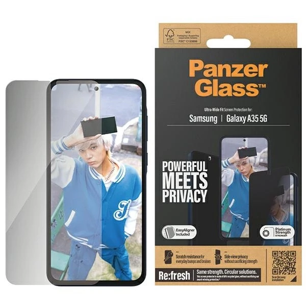 Panzer Glass PanzerGlass Ultra-Wide Fit Privatumas Apsauginis stiklas su padėties reguliatoriumi Samsung Galaxy A35 5G