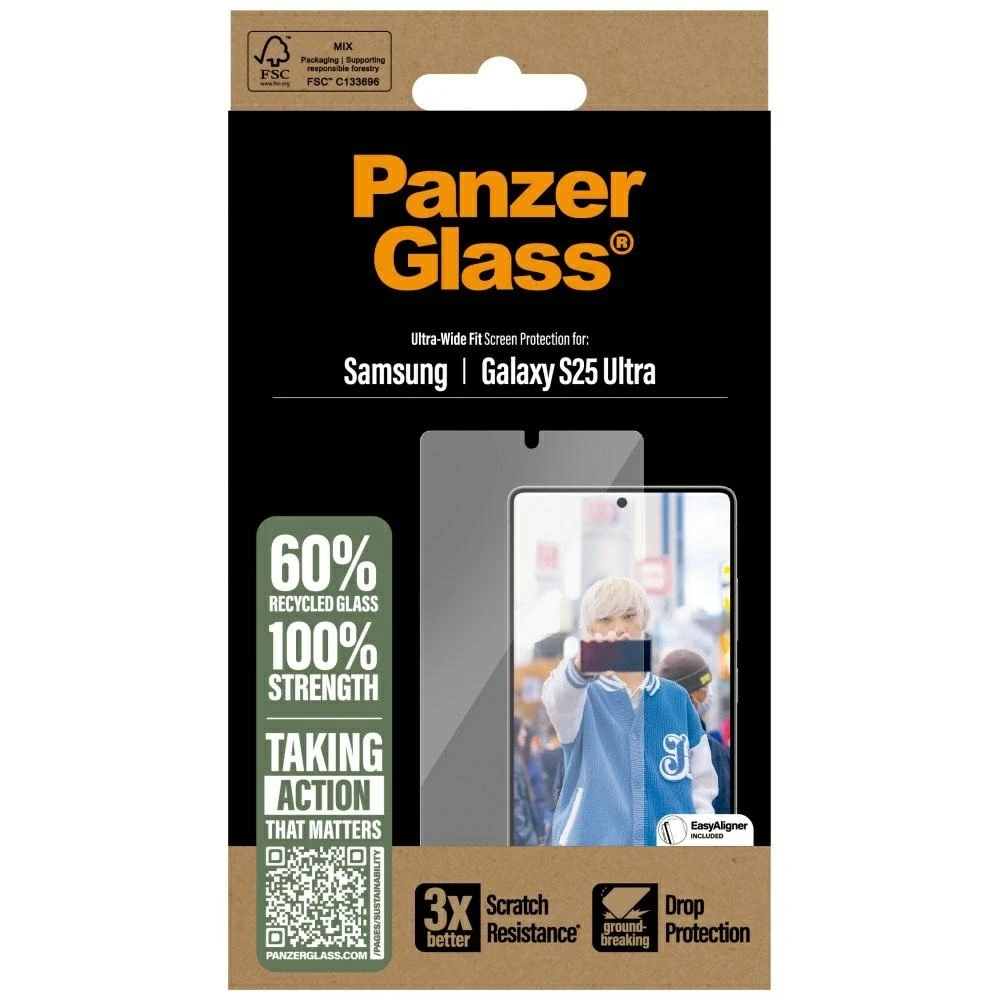 Panzer Glass „PanzerGlass“ ekrano apsauga „Samsung Galaxy S25 Ultra“ itin plataus kampo, permatoma
