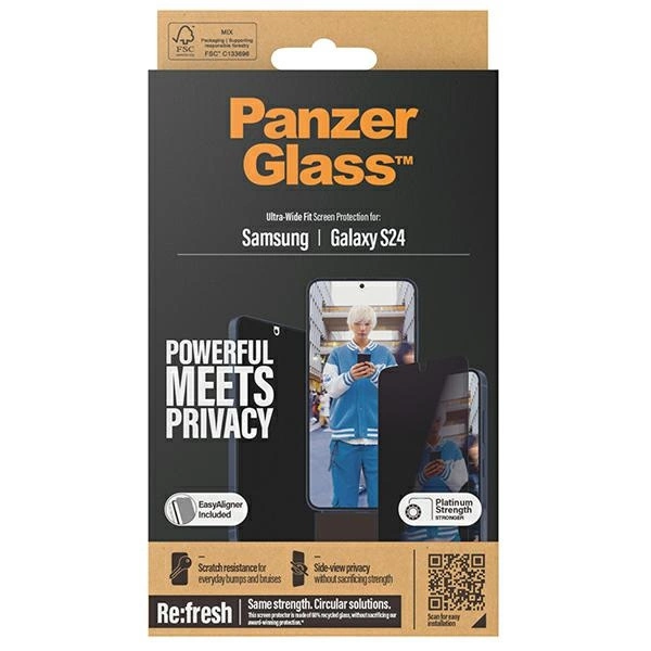 Panzer Glass PanzerGlass | Ekrano apsauga | Samsung | Galaxy S24 | Polietileno tereftalatas (PET) | Skaidrus | Itin platus pritaikymas wA