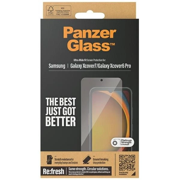 Panzer Glass PanzerGlass Ultra-Wide Fit Apsauginis stiklas Samsung Galaxy Xcover7 / Xcover6 Pro