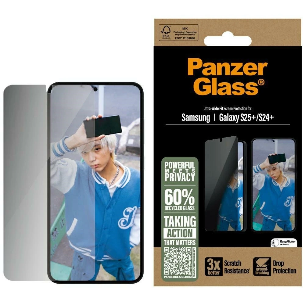 Panzer Glass Stiklas su privatumo apsauga PanzerGlass Ultra-Wide Fit Samsung Galaxy S25 Plus